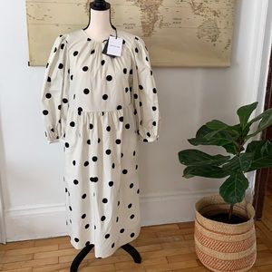 NWT black and white polka dot dress
